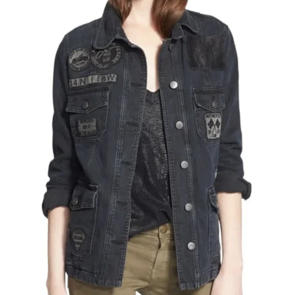 Current/Elliott Jackets & Blazers - Current/Elliott Women's The Commander Denim Patched Jacket Size Small (2)